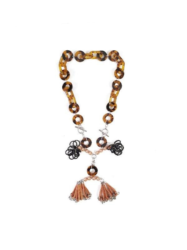 Mira Necklace in Persimmon - YARD YARN - Handmade Jewellery - Singapore